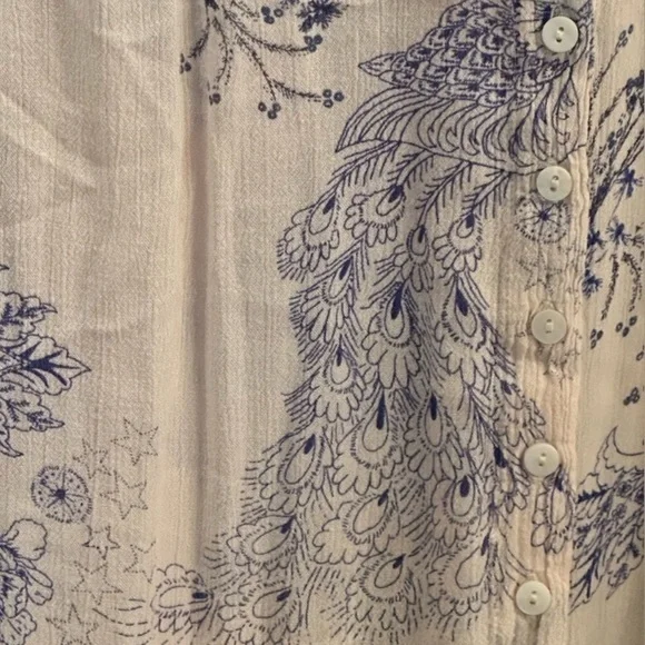 Free People Women’s Tropical Floral Bloom Printed Blouse, Size Small/Oversized - Picture 6 of 10